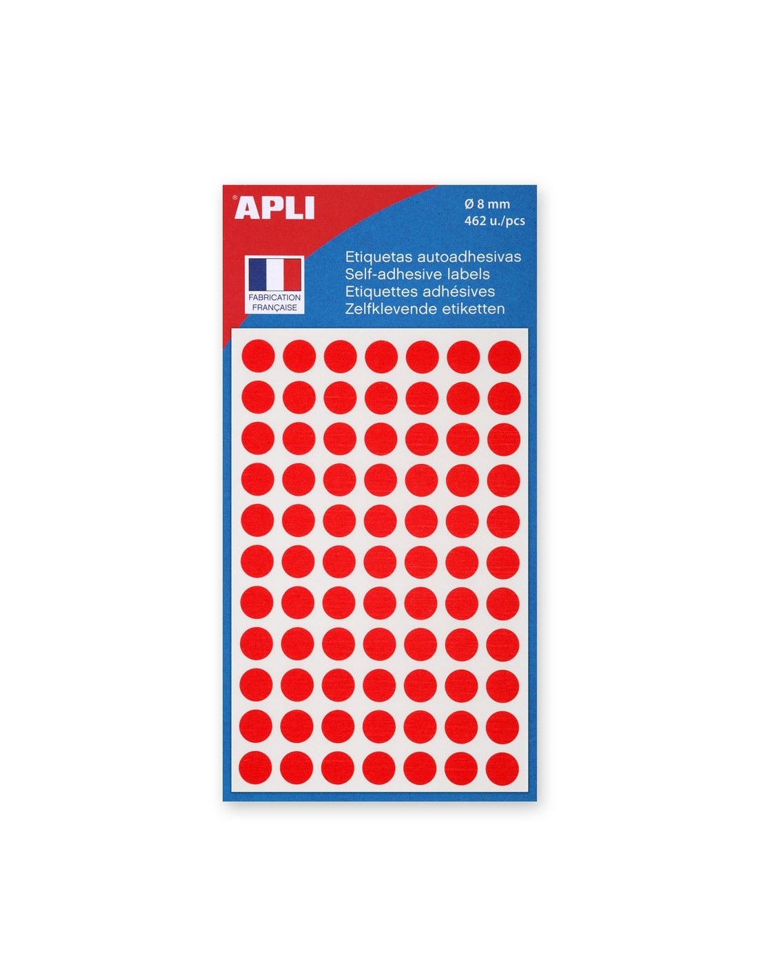 GOMMETTES 8MM ROUGE 5 PLANCHES - AGIPA