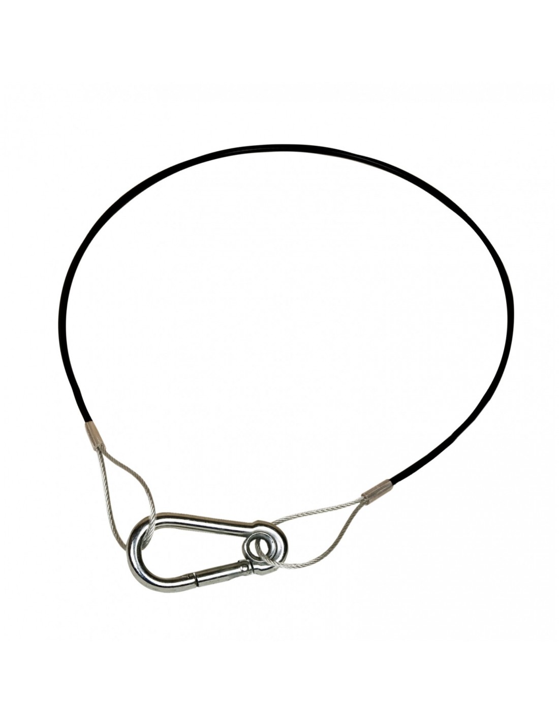 KUPO - ELINGUE 3.2mm NOIRE GAINEE 75cm AVEC MOUSQUETON 10kg - SW04