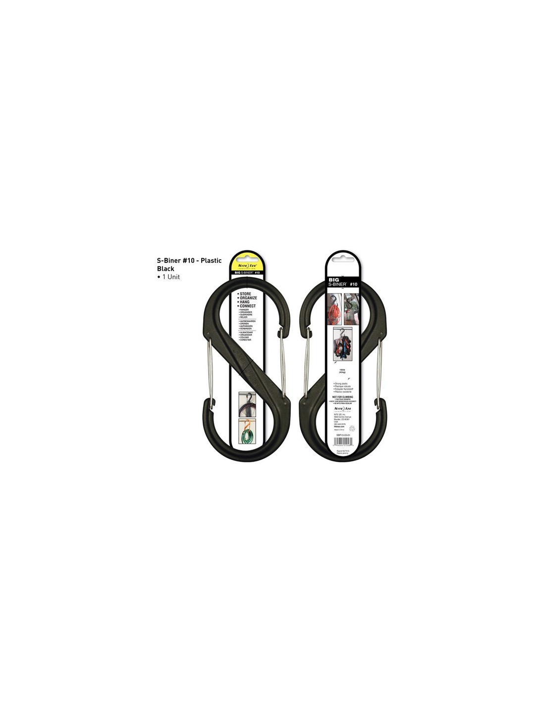 MOUSQUETON S-BINER N°10 PLASTIQUE NOIR
