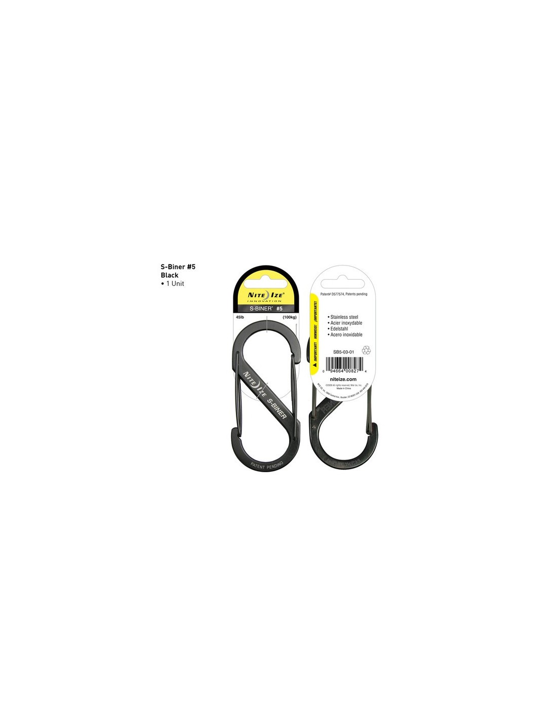 MOUSQUETON S-BINER N°5 NOIR
