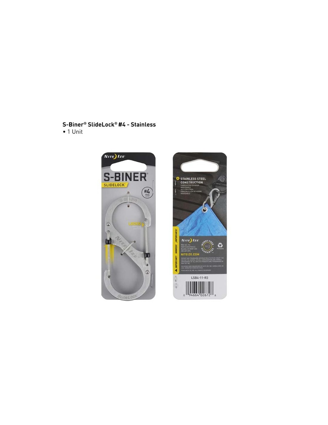 Mousqueton S-BINER N°4 ACIER