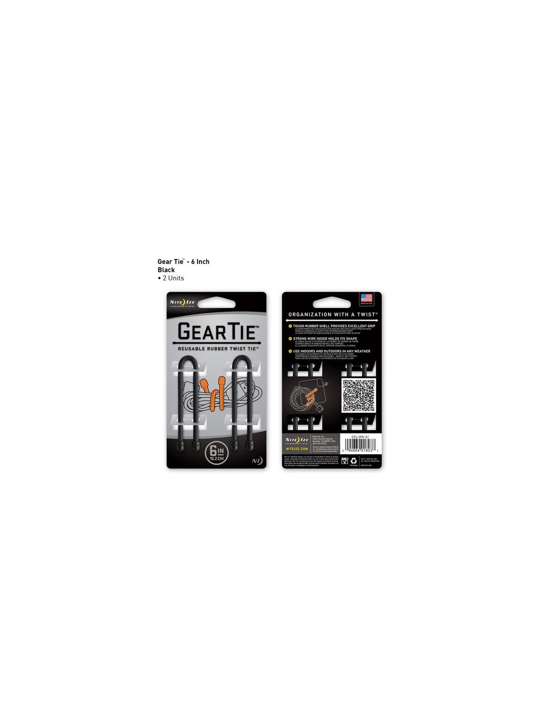 GEAR TIE Nite Ize 15.2cm (blister 2pc) 6"
